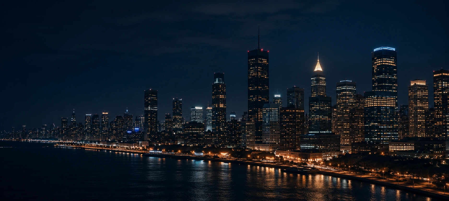 City skyline at night